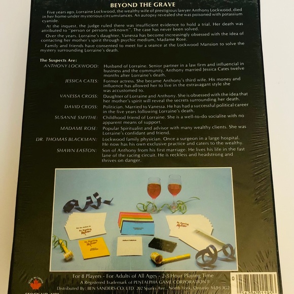 Murder mystery Party Game Beyond The Grave 1985 - Picture 4 of 6
